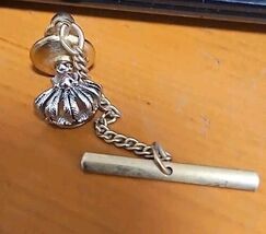 Vintage crown  Tie Tack pin Silvertone  - $9.89