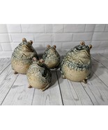 Vintage spotted ceramic frogs hand painted, set of 4 - $115.88 CAD