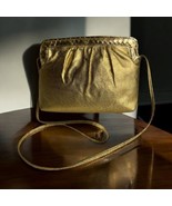 DAME By David Mehler 80’s Metallic Gold Clutch Handbag Chain Shoulder Strap - $19.95