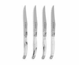 LAGUIOLE set of 4 steak knives in white marble , Free Shipping - £21.40 GBP