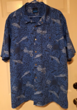 LAPG LA Police Gear Snap Shirt Blue Hawaiian Tactical Tiki Shirt Mens 2XL - $19.40