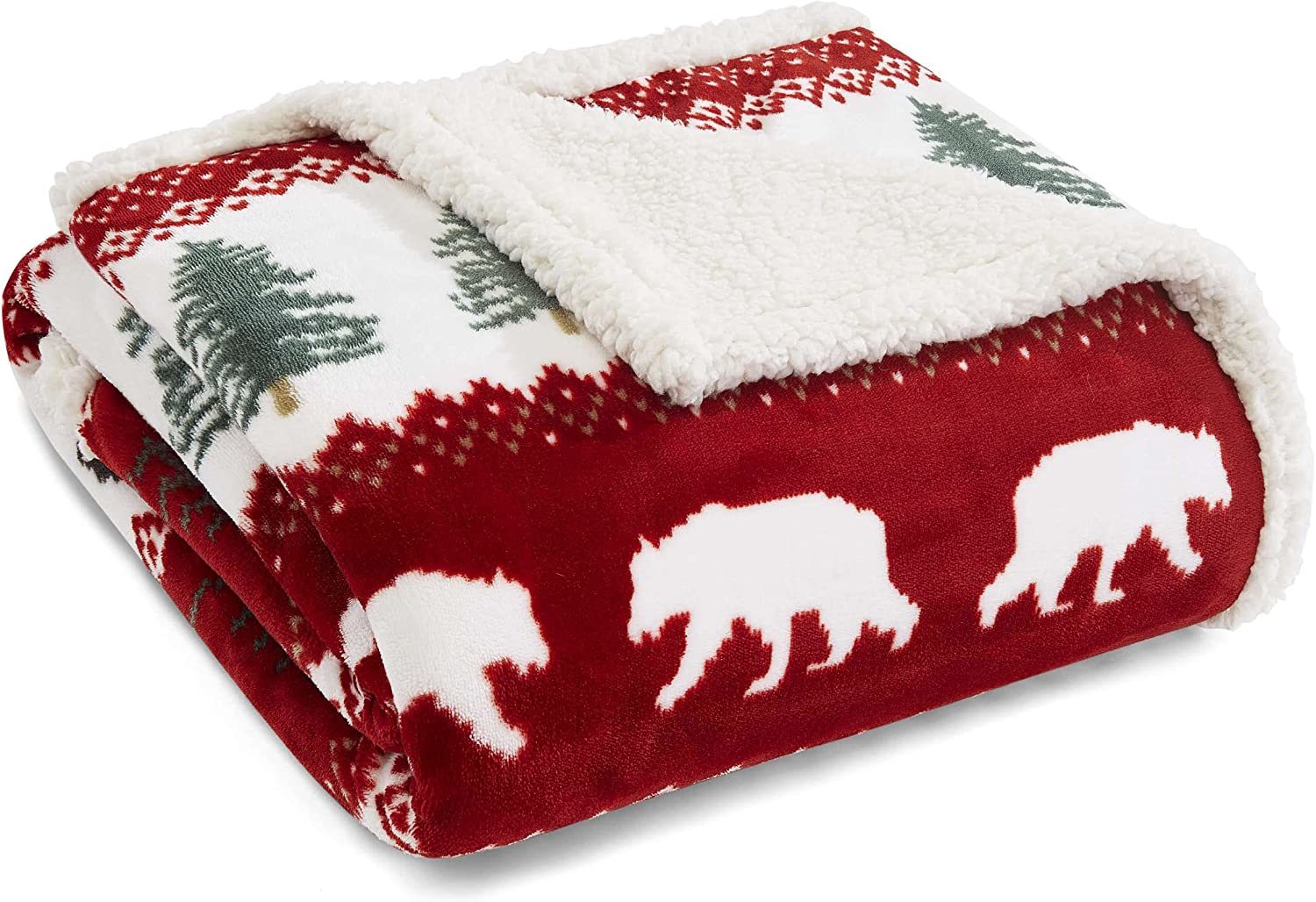 Reversible Eddie Bauer UltraPlush Collection Throw Blanket In Grizzly