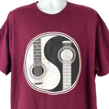 Acoustic Guitar Yin Yang Retro Distressed XXL T-Shirt 2XL Mens Buddhist ... - $19.20