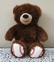Build A Bear Workshop Brown Fuzzy Teddy Bear With Baseball Feet - $16.82