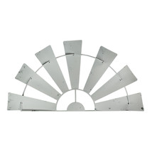 24 Inch Weathered White Metal Half-Windmill Wall Sculpture Rustic Home Decor Art - £22.32 GBP