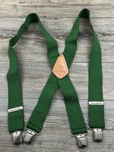 John Deere Men’s Suspenders Green Leather Patch 46&quot; Length (One Size) - £17.05 GBP