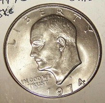 1974D Eisenhower Ike One Dollar Metal Coin-Eagle Landing Back-Lot 2 - £8.04 GBP