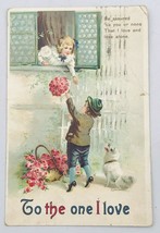 1912 International Art Co Valentine Postcard To The One I Love Germany  - $7.69