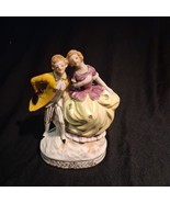 Figurine Vintage Victorian Colonial Porcelain Couple Hand painted in Japan - $12.00