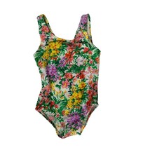 Bunz Kidz Girls Infant baby Size 24 Months 1 Piece Swimsuit Flower Green... - $6.85