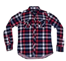 Zoo York Mens Button Up Shirt Long Sleeve Size Xl Red Black Plaid Flannel - $17.10
