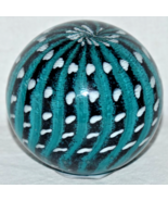 Vintage Oka Art Glass Paperweight Green With white &amp; Black Swirls - $54.70 CAD