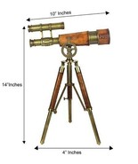 Brass Tripod Telescope Vintage Victorian Marine Desktop Decorative - $3,481.10 MXN
