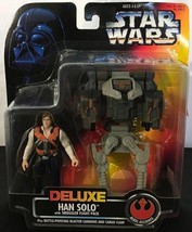 1996 STAR WARS Deluxe Collection Han Solo With Smuggler Flight Pack MOC - £10.08 GBP