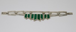 Mexican Sterling Silver &amp; Malachite Bracelet - TL-95 - £103.90 GBP