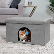 Large Pet House Collapsible Ottoman-Footstool Condo Pet Bed - Stormy Gray, Large - £59.15 GBP