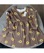 The children’s Place Toddler Girls Brown Sunflower Floral Long Sleeve Dr... - $12.86