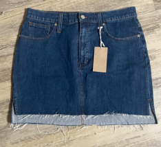 Madewell Straight Mini Skirt Step-Hem Edition Stretch Denim Size 31 NWT ... - $29.02