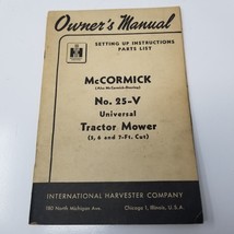 McCormick Tractor Mower 25-V Owner&#39;s Manual 1951 International Harvester - £14.93 GBP
