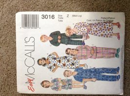 McCall&#39;s 3016 Size Z (Med-Lrg) Children&#39;s, Boys&#39; and Girls Nightshirt or... - $7.80