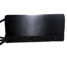 Bijoux Terner Clutch Small Black Beaded Evening Prom Shoulder Bag Purse Boxy - £10.20 GBP