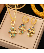 Fashion Four-leaf Clover Stainless Steel Earrings Necklace Set For Women... - $447.74 MXN+