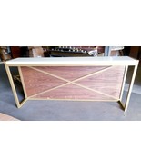 Heavy Brass Base White Marble Top Counter High Table 30&quot;H x 84&quot; - £1,397.61 GBP
