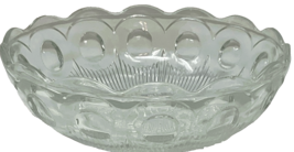 Vintage Hobnail Clear Pressed Glass Serving Bowl 8.5" Cameo With Scalloped Edge image 4