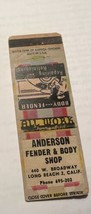 Anderson Fender &amp; Body Shop Long Beach California CA Match Cover - $7.91