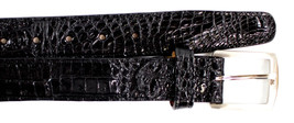 Men&#39;s Belvedere Belt Genuine Caiman Crocodile up to Size 44 Black Style 1999 - £236.25 GBP