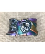Handmade Jewel Tones Pliable Cuff Bracelet For Small Wrist Steampunk Goth - £17.20 GBP