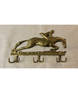 Vintage Brass Race Horse &amp; Jockey Hooks - $63.22