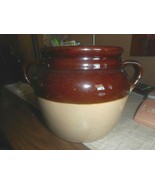 Monmouth Pottery Illinois USA 2-Handled Crock Jar Bean Pot  NO LID EUC nice - £18.86 GBP