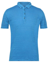 120% Lino Men&#39;s Blue Linen Styled Italy Casual Polo Shirt Size 3XL - £104.43 GBP