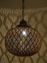 Moroccan Ceiling Brass Chandelier Hanging Lamp Pendant Light Vintage Antique Vtg - £148.27 GBP+