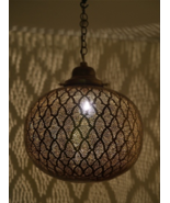 Moroccan Ceiling Brass Chandelier Hanging Lamp Pendant Light Vintage Ant... - £147.15 GBP+