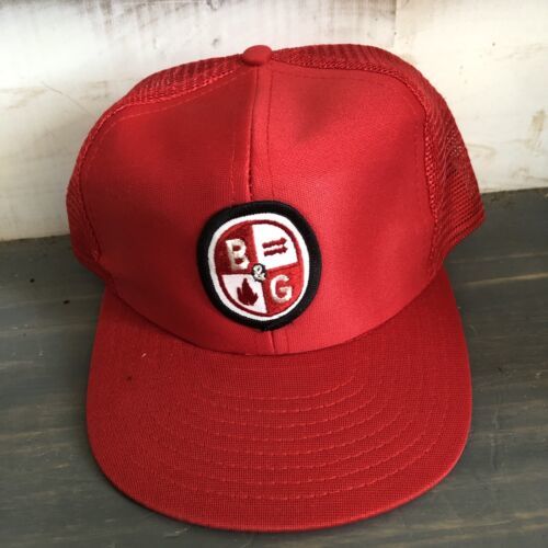 Vintage B &amp; G Heating and Cooling Embroidered Patch Snapback Trucker Mes... - $5.78