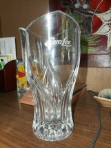 Clear Thick Glass Tulip Flower Shaped Bouquet Vase 7.5&quot; Engraved Saralee G - £22.83 GBP