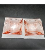 Vintage Pink Glass Ashtray, Cigar And Cigarette - 4.75&quot; Square - Pair Of 2 - $23.05 CAD
