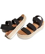 Madden Girl Espadrille Wrapped Wedge Sandals BLACK Women&#39;s  Sz 10 NIB - $21.29