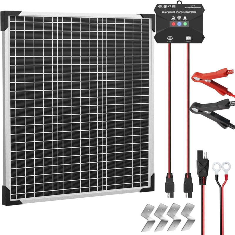 Solar Panel Kit, Solar Battery Maintainer with MPPT Charge Controller Adjustabl