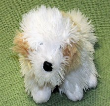 KIDS PREFERRED PLUSH DOG SHAGGY PUPPY STUFFED ANIMAL 2000 WHITE TAN SPOT... - $13.50