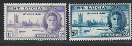 British St.Lucia 1945-46 Very Fine Mnh Stamps Scott# 127-128 Peace Issue - £0.86 GBP