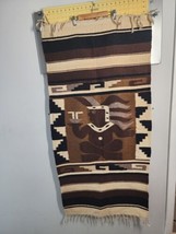 Vintage Southwest Hand Woven Rug Wall Hanging Brown  Beige Black Gray 62... - $123.70