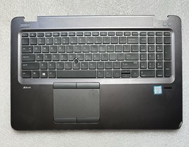 HP ZBook 15U G4 Palmrest Touchpad Fingerprint Reader Keyboard 821155-001... - $60.00