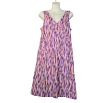 Eddie Bauer Womens Medium Tank Dress Sleeveless Abstract Pink Purple Str... - $279.45 MXN