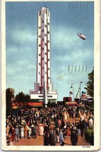 Postcard 1933 Chicago World&#39;s Fair Giant Neon Lighted Thermometer - £5.50 GBP