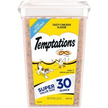 TEMPTATIONS Classic Crunchy and Soft Cat Treats Tasty Chicken Flavor, 30 oz. Tub - £25.57 GBP