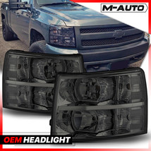 Pair L+R Smoke Clear Corner Replacement Headlight for 2007-2014 Chevy Silverado - £149.27 GBP