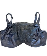 Vintage Bali #3356 Black Lace Overlay Hidden Wire Retro Satin Shiny Bra ... - $52.07 CAD
